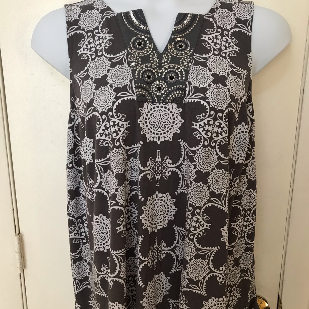Grey and White Mosaic tank top